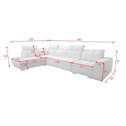 Prisma XI corner sofa with sleeping function and USB port - elegance and comfort Prisma XI corner sofa with sleeping function and USB port - elegance and comfort