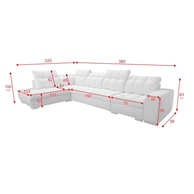 Prisma XI corner sofa with sleeping function and USB port - elegance and comfort Prisma XI corner sofa with sleeping function and USB port - elegance and comfort