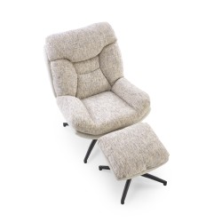 KRONOS fotel z podnóżkiem, beżowy / wielobarwny (1p 1szt)