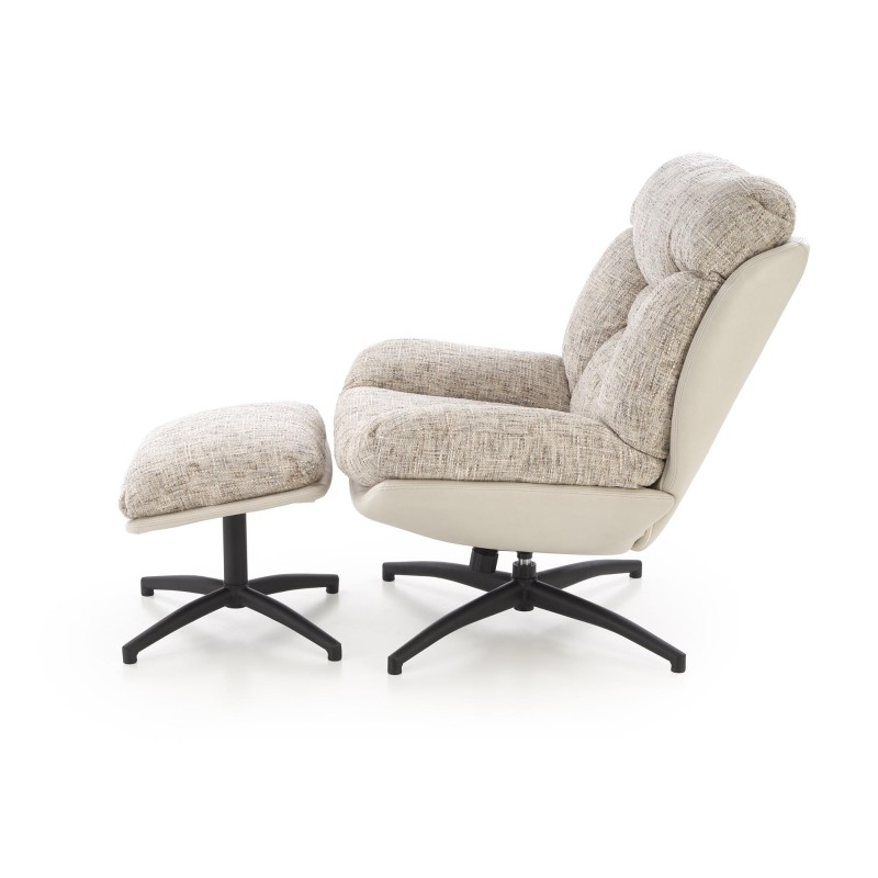 KRONOS fotel z podnóżkiem, beżowy / wielobarwny (1p 1szt)