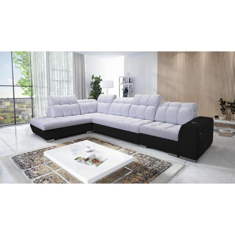 Prisma XI corner sofa with sleeping function and USB port - elegance and comfort Prisma XI corner sofa with sleeping function and USB port - elegance and comfort
