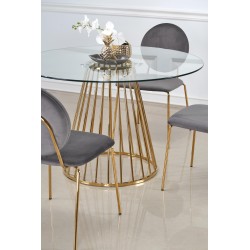 LIVERPOOL stół, blat - transparentny, nogi - złoty (2p 1szt)