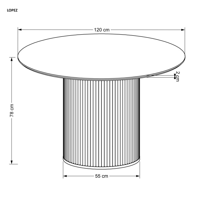 LOPEZ stół okrągły, dąb naturalny (2p 1szt)