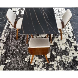 LOZANO stół rozkładany, czarny marmur / orzechowy (2p 1szt)