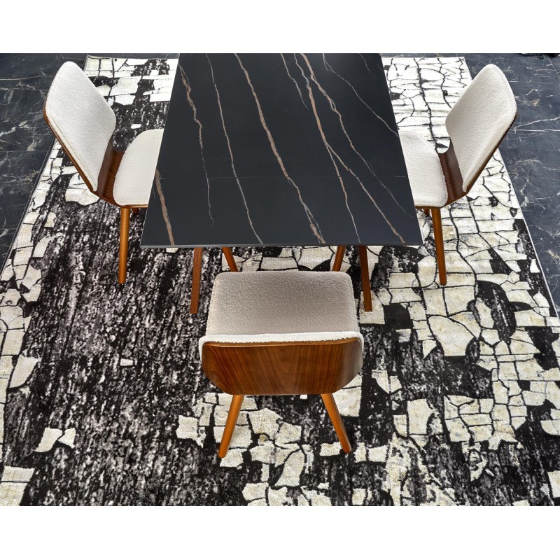 LOZANO stół rozkładany, czarny marmur / orzechowy (2p 1szt)