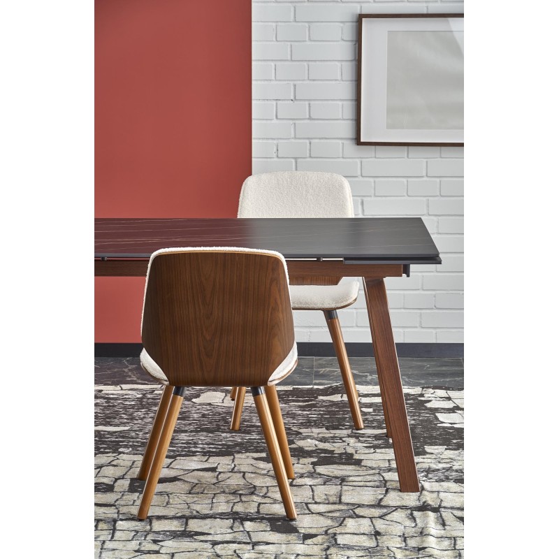 LOZANO stół rozkładany, czarny marmur / orzechowy (2p 1szt)