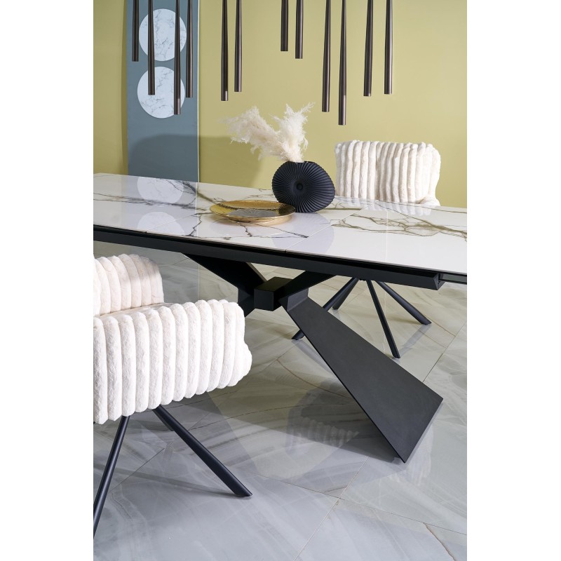 LUCIANO stół rozkładany, blat: biały marmur (2p 1szt)