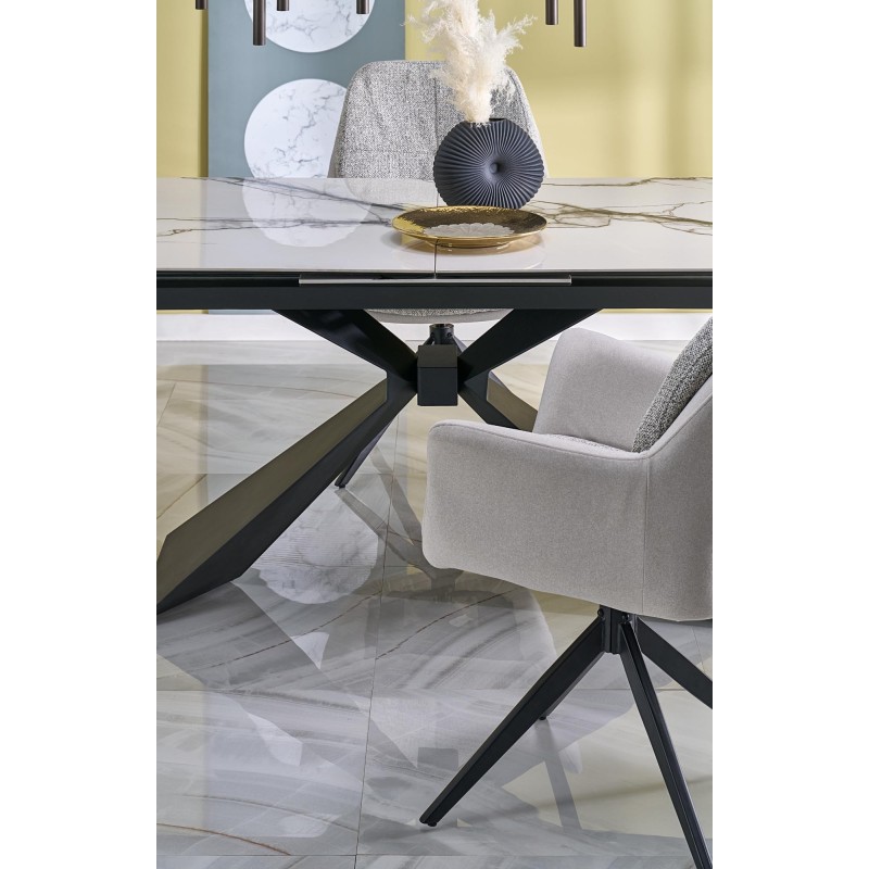 LUCIANO stół rozkładany, blat: biały marmur (2p 1szt)