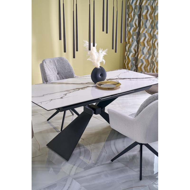 LUCIANO stół rozkładany, blat: biały marmur (2p 1szt)