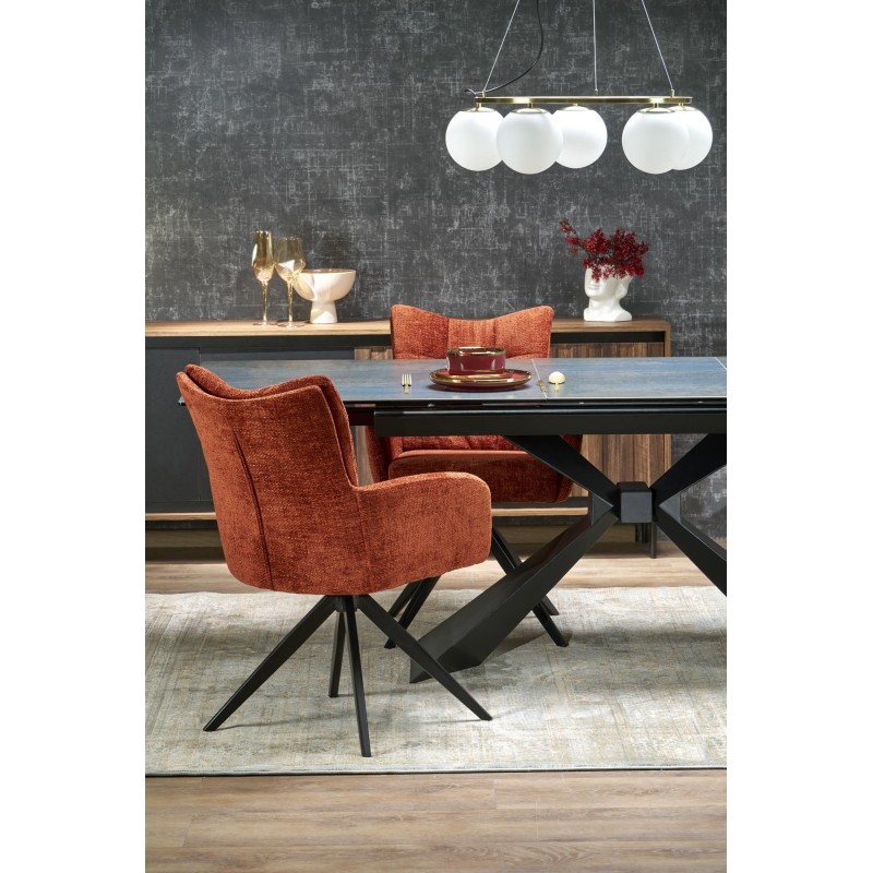 LUCIANO stół rozkładany, blat: niebieski marmur (2p 1szt)