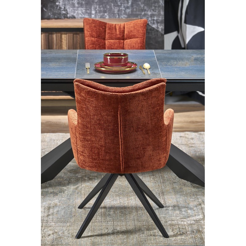 LUCIANO stół rozkładany, blat: niebieski marmur (2p 1szt)