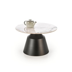 MAGNETA zestaw 2 ław, biały marmur / czarny (2p 1szt)