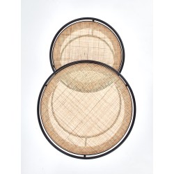 MANADO zestaw 2 ław czarny / naturalny (1p 1szt)