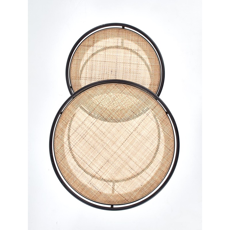 MANADO zestaw 2 ław czarny / naturalny (1p 1szt)