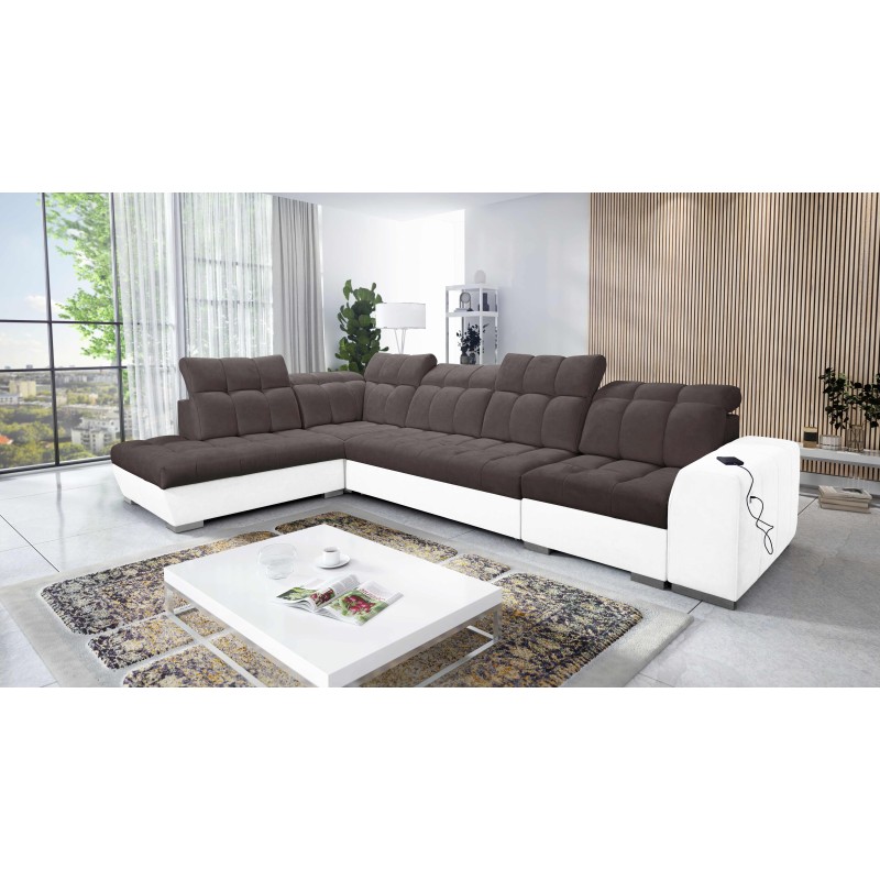 Prisma XI corner sofa with sleeping function and USB port - elegance and comfort Prisma XI corner sofa with sleeping function and USB port - elegance and comfort