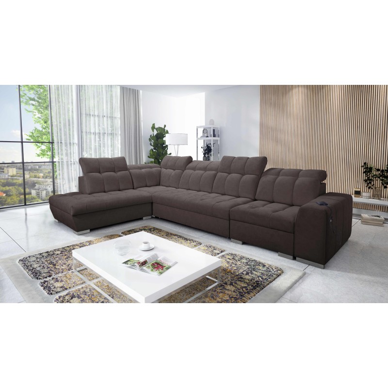 Prisma XI corner sofa with sleeping function and USB port - elegance and comfort Prisma XI corner sofa with sleeping function and USB port - elegance and comfort