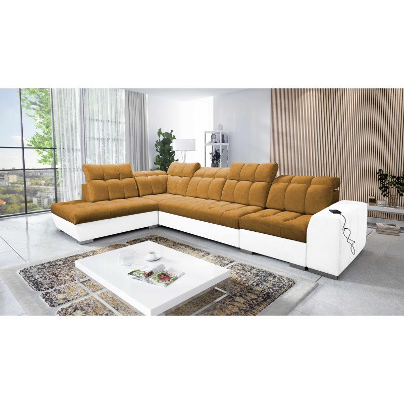 Prisma XI corner sofa with sleeping function and USB port - elegance and comfort Prisma XI corner sofa with sleeping function and USB port - elegance and comfort
