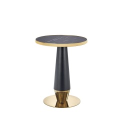 MOLINA stół okrągły, czarny marmur / czarny / złoty (2p 1szt)