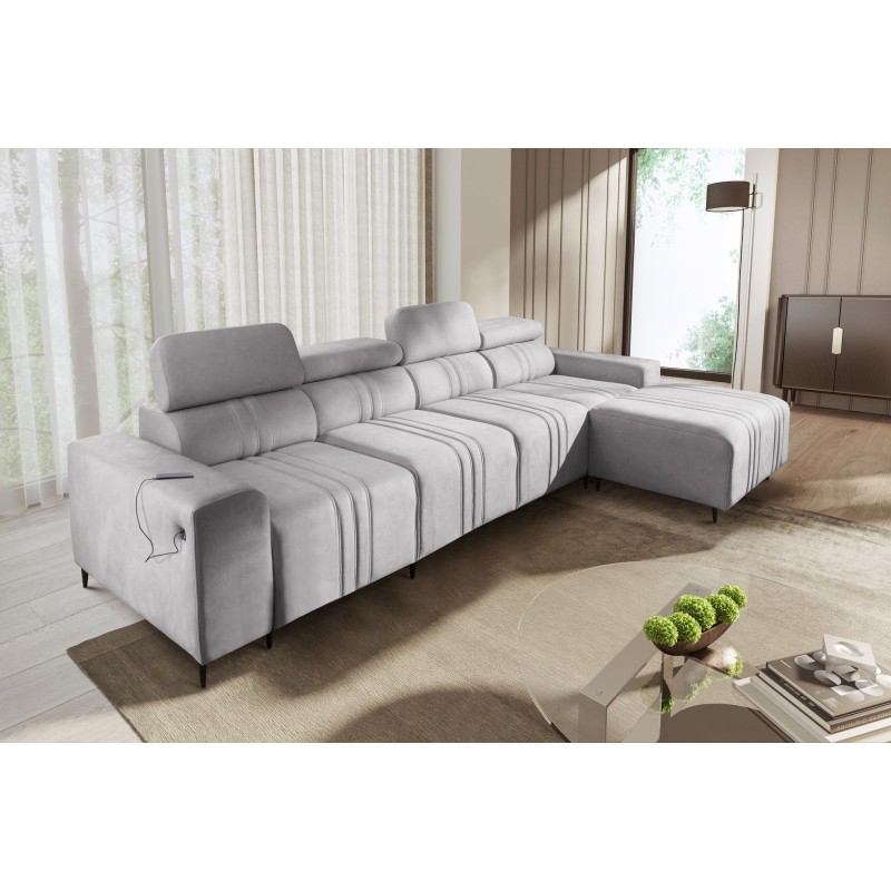 Verona XII Corner Sofa Bed with Velvet Upholstery, Vena 3 - A Practical and Elegant Piece of Furniture for Your Living Room Verona XII Corner Sofa Bed with Velvet Upholstery, Vena 3 - A Practical and Elegant Piece of Furniture for Your Living Room