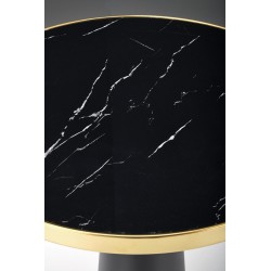 MOLINA stół okrągły, czarny marmur / czarny / złoty (2p 1szt)