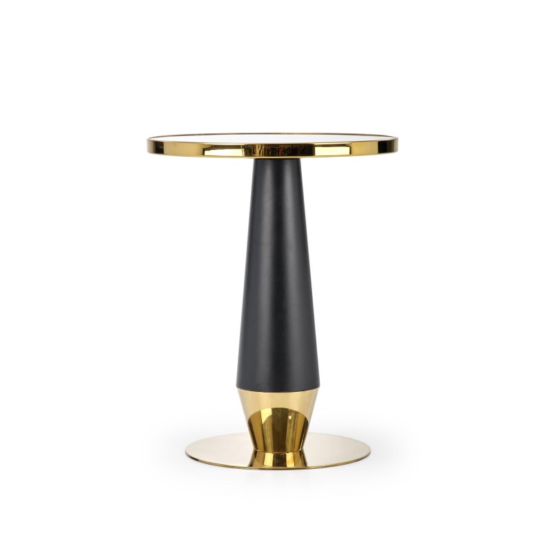 MOLINA stół okrągły, czarny marmur / czarny / złoty (2p 1szt)