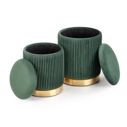 MONTY zestaw 2 puf, ciemny zielony (1p 1kpl)