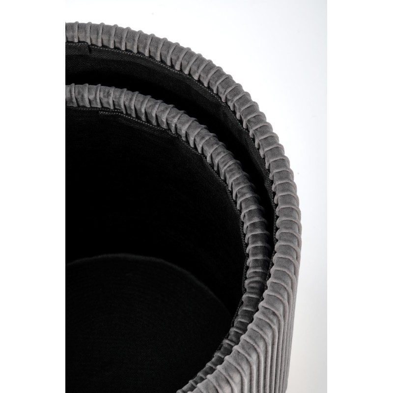 MONTY zestaw 2 puf, popielaty (1p 1kpl)