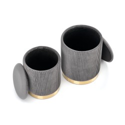 MONTY zestaw 2 puf, popielaty (1p 1kpl)