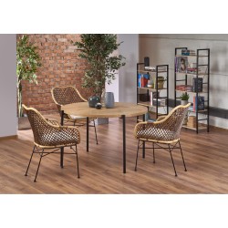 MORGAN stół okragły dąb złoty / czarny (1p 1szt)