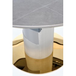 MUSCAT stół rozkładany blat - popielaty marmur, noga - jasny popiel / złoty (3p 1szt)