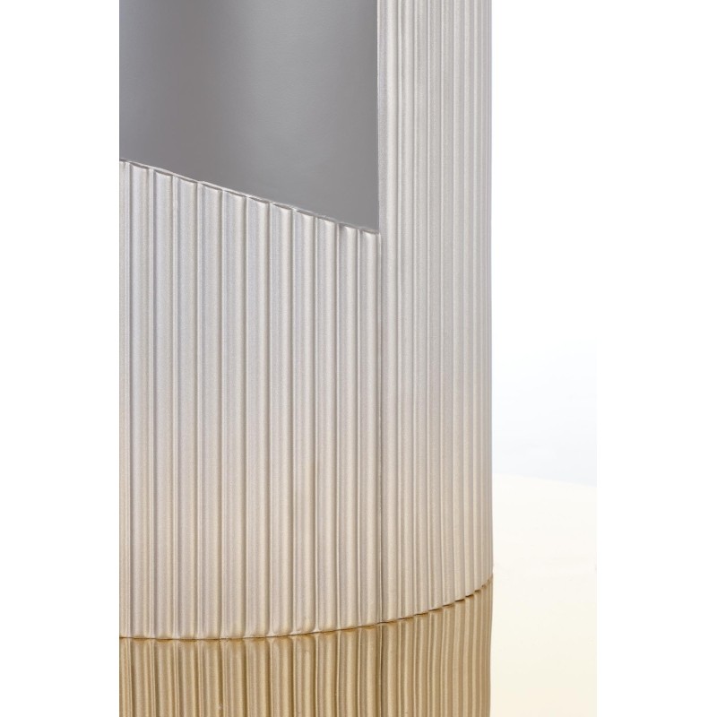 MUSCAT stół rozkładany blat - popielaty marmur, noga - jasny popiel / złoty (3p 1szt)