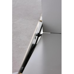 MUSCAT stół rozkładany blat - popielaty marmur, noga - jasny popiel / złoty (3p 1szt)