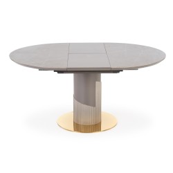 MUSCAT stół rozkładany blat - popielaty marmur, noga - jasny popiel / złoty (3p 1szt)
