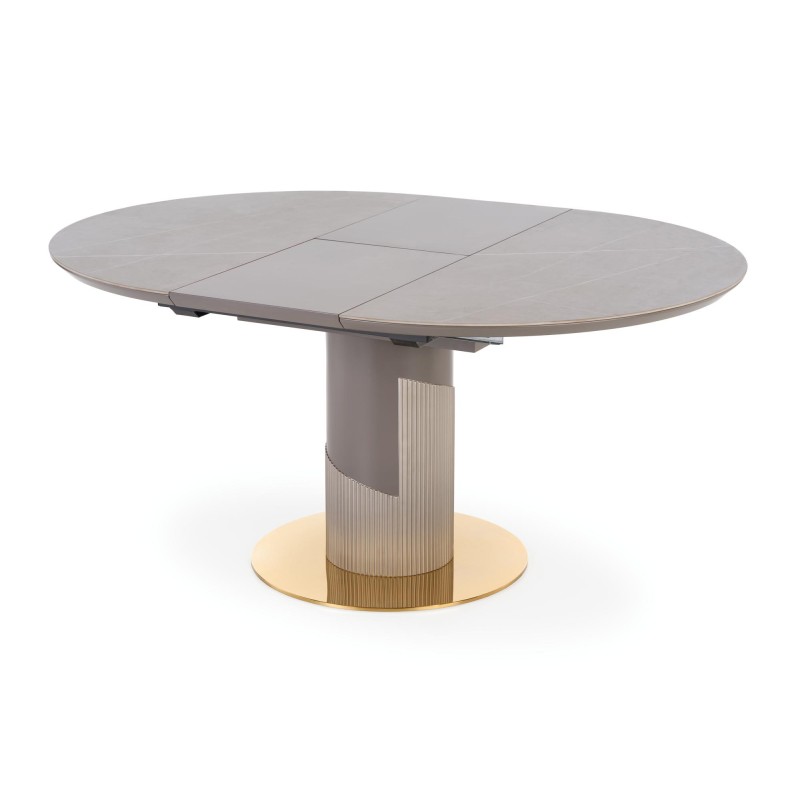 MUSCAT stół rozkładany blat - popielaty marmur, noga - jasny popiel / złoty (3p 1szt)