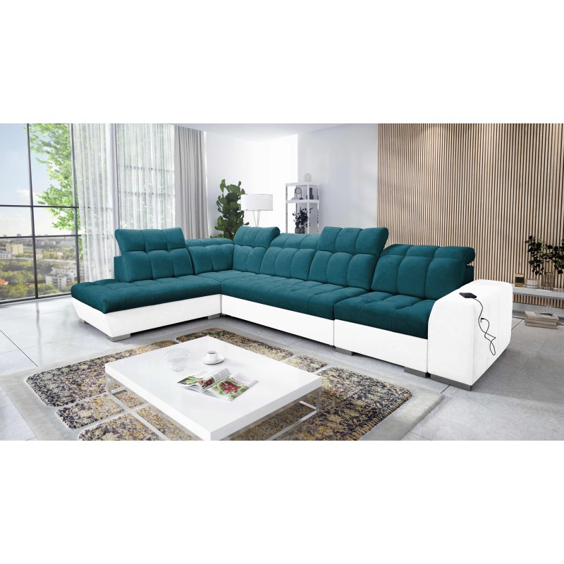 Prisma XI corner sofa with sleeping function and USB port - elegance and comfort Prisma XI corner sofa with sleeping function and USB port - elegance and comfort