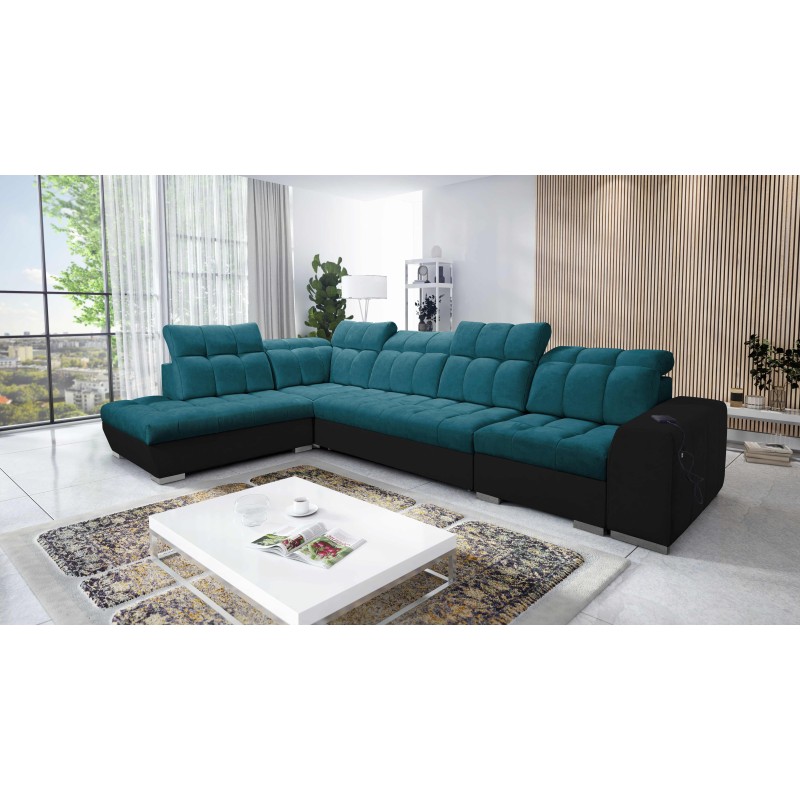 Prisma XI corner sofa with sleeping function and USB port - elegance and comfort Prisma XI corner sofa with sleeping function and USB port - elegance and comfort