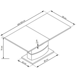 NOBEL stół rozkładany biały