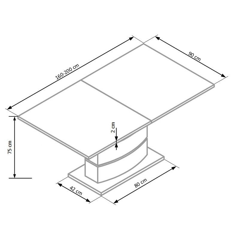 NOBEL stół rozkładany biały