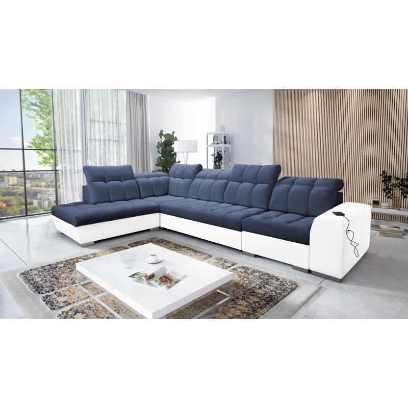 Prisma XI corner sofa with sleeping function and USB port - elegance and comfort Prisma XI corner sofa with sleeping function and USB port - elegance and comfort
