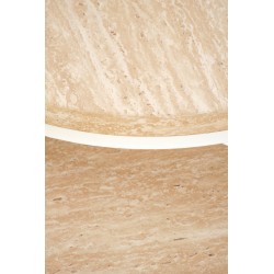 OREO zestaw dwóch ław, trawertyn / biały (1p 1szt)