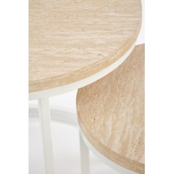 OREO zestaw dwóch ław, trawertyn / biały (1p 1szt)