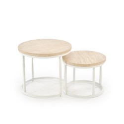 OREO zestaw dwóch ław, trawertyn / biały (1p 1szt)