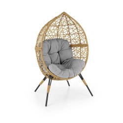 OSKAR fotel ogrodowy, naturalny / jasny popiel (1p 2szt)