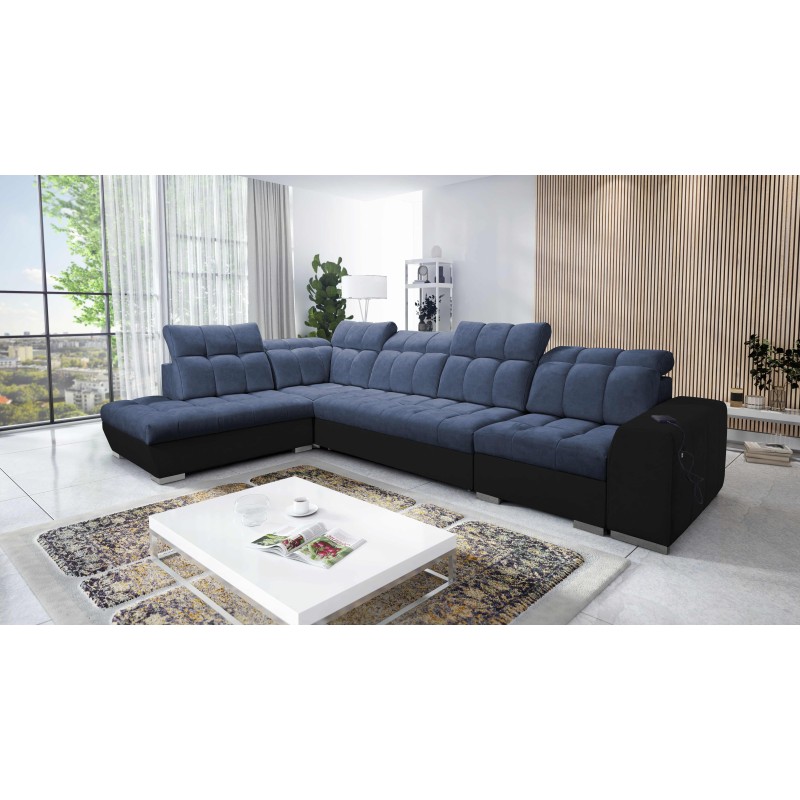 Prisma XI corner sofa with sleeping function and USB port - elegance and comfort Prisma XI corner sofa with sleeping function and USB port - elegance and comfort