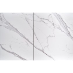 OSMAN stół rozkładany, biały marmur / czarny (2p 1szt)