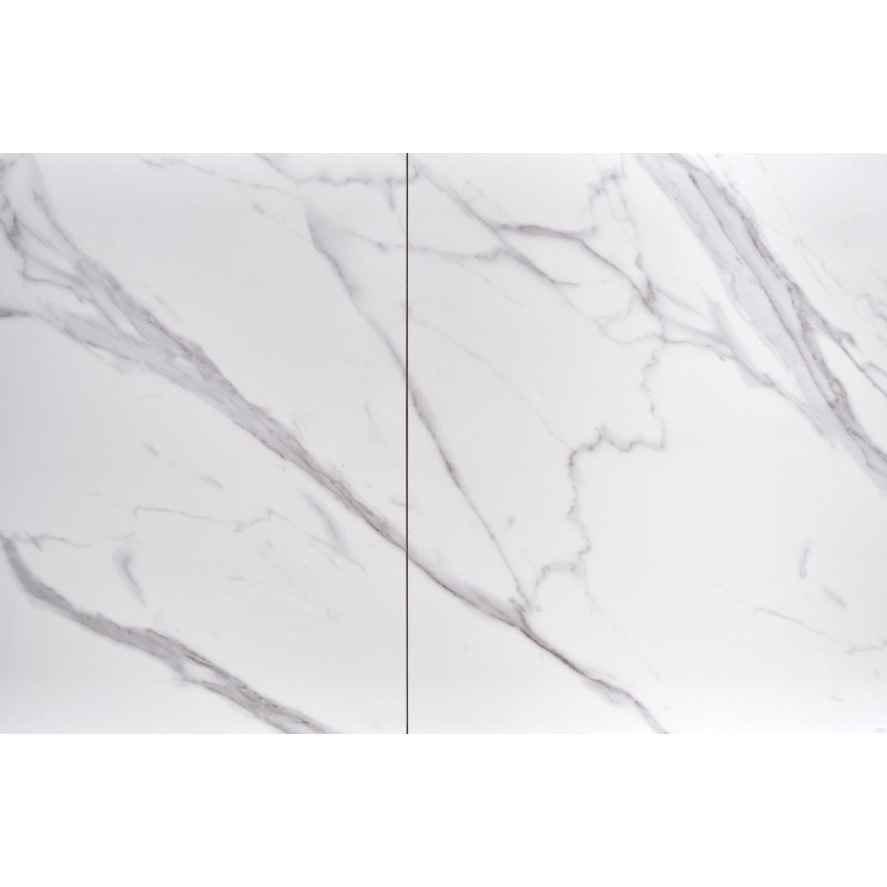 OSMAN stół rozkładany, biały marmur / czarny (2p 1szt)