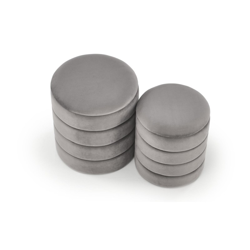 PACHO zestaw 2 puf, popielaty (1p 1set)