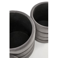 PACHO zestaw 2 puf, popielaty (1p 1set)