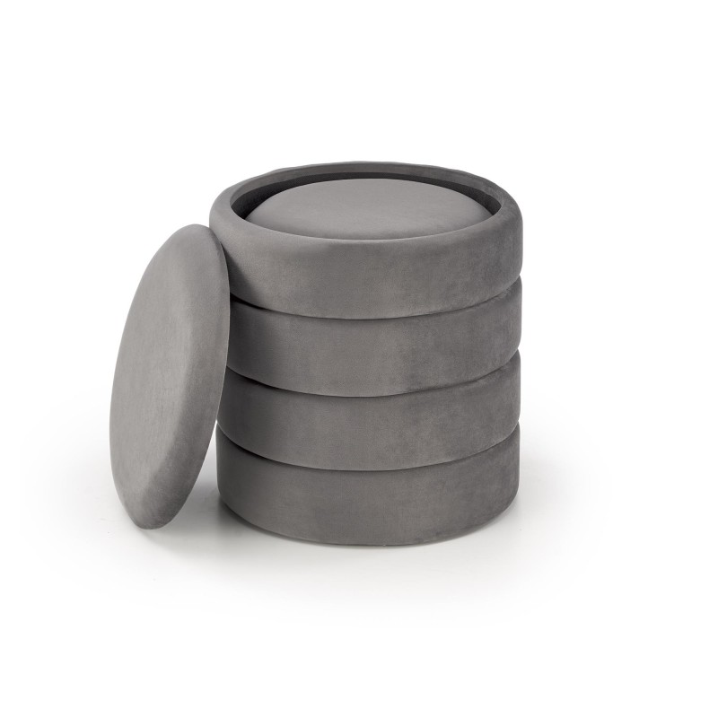 PACHO zestaw 2 puf, popielaty (1p 1set)