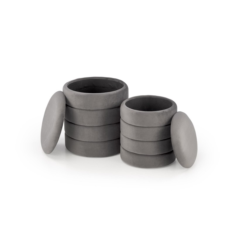 PACHO zestaw 2 puf, popielaty (1p 1set)